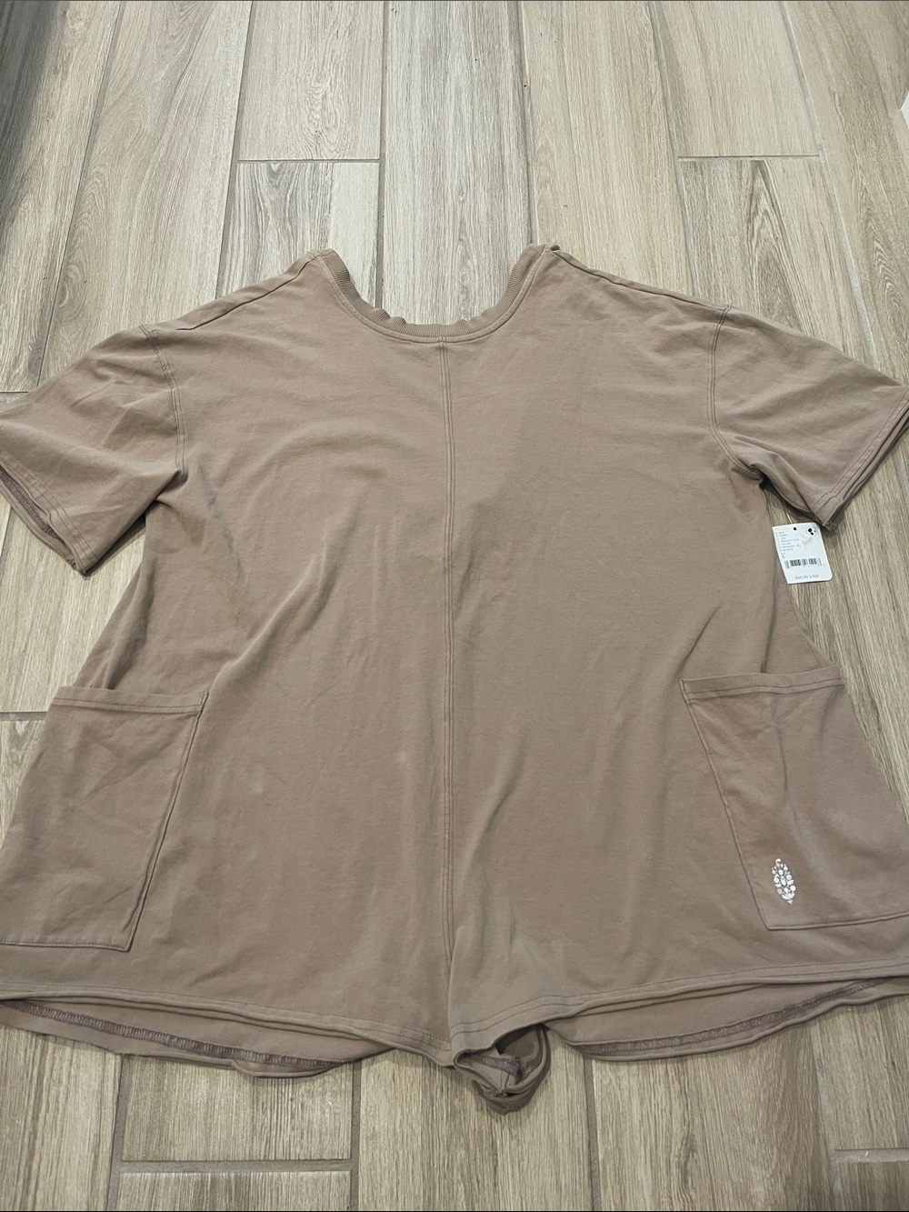 NWT Free People FP Movement Hot Shot Tee Romper Mocha Latte Sz S - Picture 7 of 16